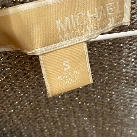 Michael Kors metallic silver v neck sweater size small - Picture 3 of 6